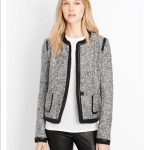 VINCE Leather Trim Boucle Jacket